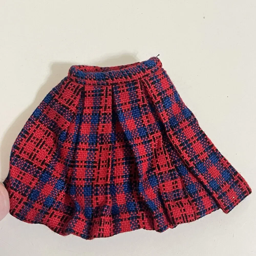 Vintage Remco Libby Littlechap Doll Clothes Red Plaid Coat and Skirt Japan